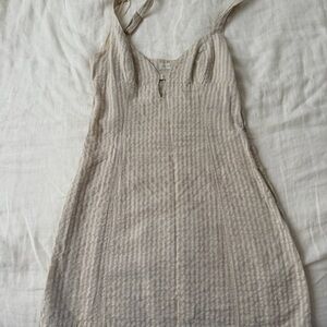 Urban outfitters cream striped dress